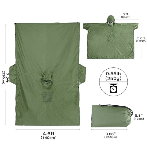 poncho rolled up compact inside tactical pack
