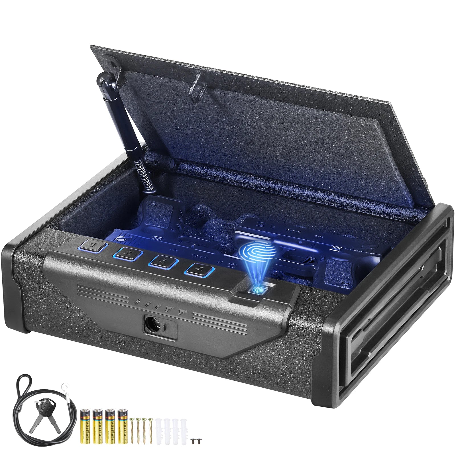 S977d6f2a068f45d98b6464aee375e1b6S Biometric Tactical Pistol Safe – Steel Quick Access Gun Box - Image 1
