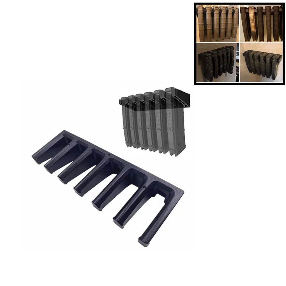 Safe8241a38b64bd19346c79ba884e4497 6 Slot Magazine Rack – Wall or Safe Mount Storage System - Image 1