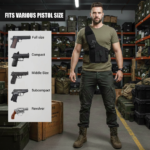 Tactical Chest Holster w/ Phone Pouch – Concealed Carry Rig - Image 3