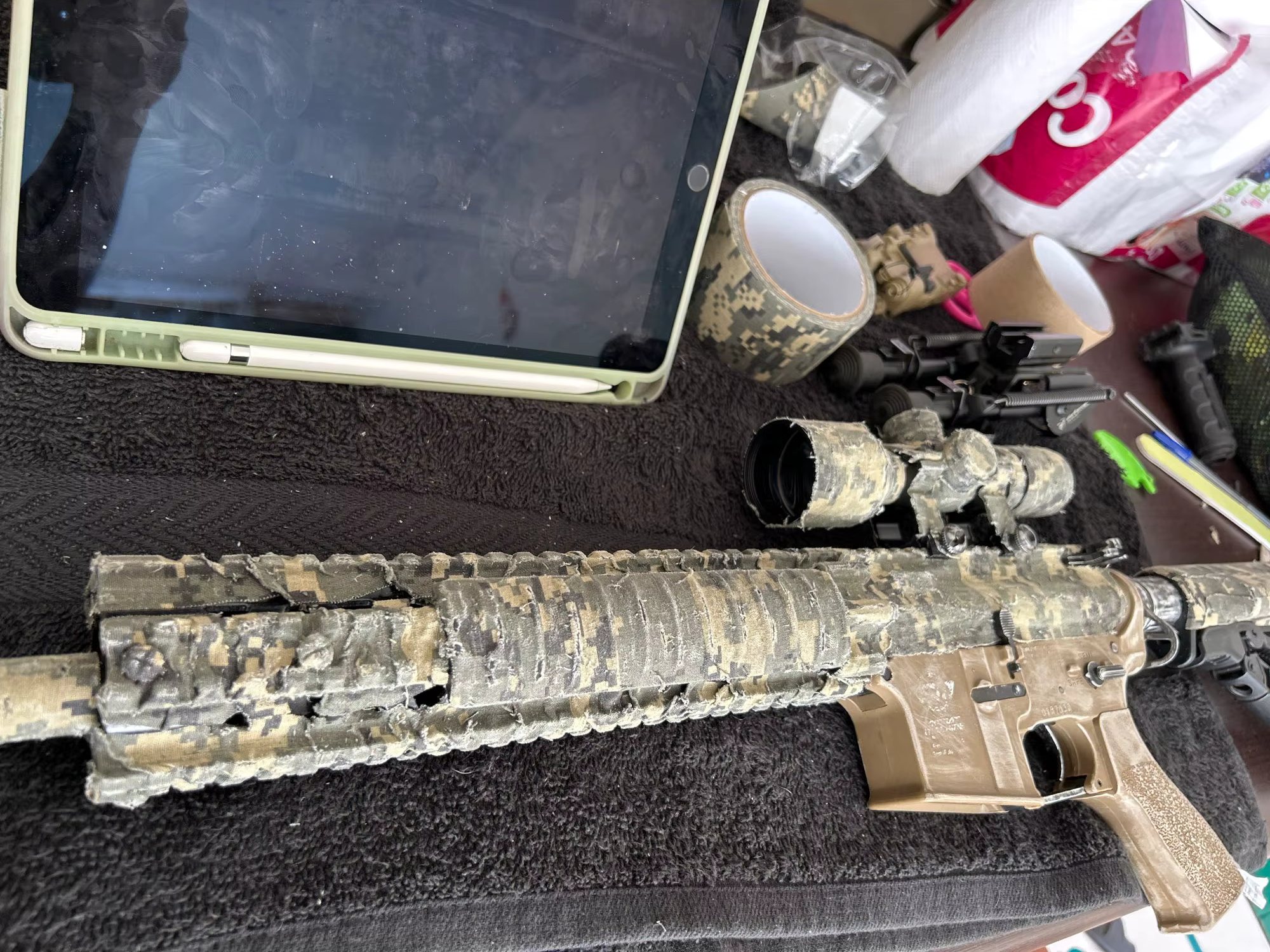 tactical camo wrap for magazines and tools