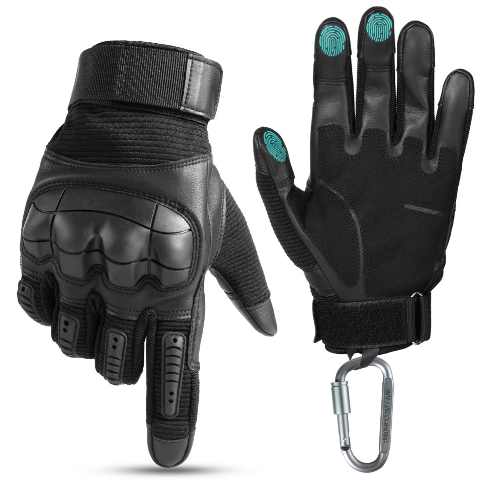 full-finger-knuckle-reinforced-tactical-gloves-383688 M.O.S. Gear Reinforced Knuckle Tactical Gloves (Leather Outside) - Image 1